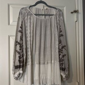 Free People Balloon Knit Long Sleeve Oversize Top Women’s Size Taupe M